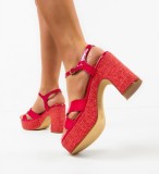 Cumpara ieftin Sandale cu toc Myskyny Fuchsia