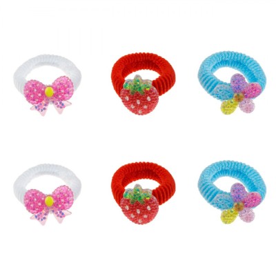 Elastice Păr Frotte, Model Multicolor, Set 6 Bucăți, Fundiță și Căpșuni, Pentru Fete foto