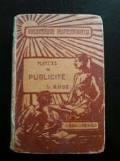 Manual de publicitate 1922 carte veche foto