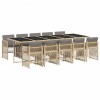 Set mobilier gradina cu perne, 11 piese bej combinat poliratan