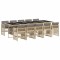 Set mobilier gradina cu perne, 11 piese bej combinat poliratan