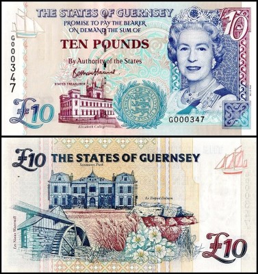 !!! GUERNSEY - 10 POUNDS (2010) - P 57 d - UNC / SERIA G000478 / SIGN . HAINES foto