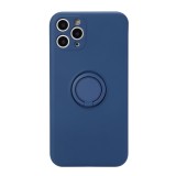 Husa protectie flippy compatibila cu huawei p30 lite liquid silicone ring cu suport rotativ albastru