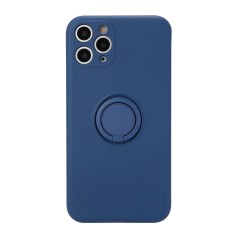 Husa protectie Flippy compatibila cu Samsung Galaxy A71 Liquid Silicone Ring cu suport rotativ Albastru foto