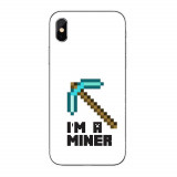 Husa compatibila cu Apple iPhone XS Silicon Gel Tpu Model Minecraft Miner