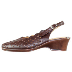 Pantofi cu toc dama piele naturala - Nicolis maro - Marimea 37