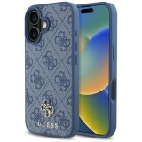 Husa pentru iPhone 16 - Guess 4G Small and Classic Logo MagSafe (GUHMP16SP4SM4MB) - Blue