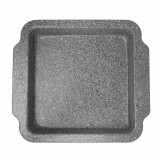 Tava copt marmorata, din otel acoperit cu granit antiaderent, gri, 23x23cm, Klausberg
