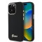 Husa pentru iPhone 16 Pro - Guess Silicone Script Metal Logo &amp; Frame (GUHCP16LSMBSLK) - Black