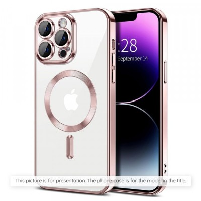 Husa MagSafe pentru Apple iPhone 17, Techsuit, Luxury Crystal, Roz foto
