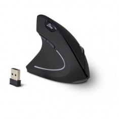 Mouse vertical wireless Inter-Tech Eterno KM-206L negru pentru stangaci foto