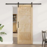 Ușa Glisantă cu Set de Hardware 78x202 cm Lemn Solid de Pin