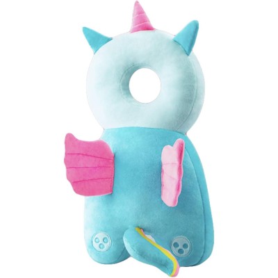 Pern&amp;Auml; tip rucsac pentru protec&amp;Egrave;ia capului bebelu&amp;Egrave;ilor, tetier&amp;Auml; ergonomic&amp;Auml; model unicorn, 33x6x19 cm, 180 g, albastru foto