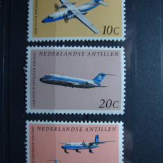 ANTILELE OLANDEZE SERIE AVIATIE MNH