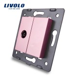 Cumpara ieftin Priza TV Livolo roz pentru perete, montaj elegant cu finisaj premium