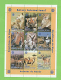 226-NIGER 1998-Animale-Colita cu 9 timbre nestampilate MNH ROTARY INTERNATIONAL, Nestampilat