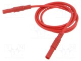 Cablu de măsurare Hirschmann T&amp;M 16A 1m mufă banană 4 mm roșu