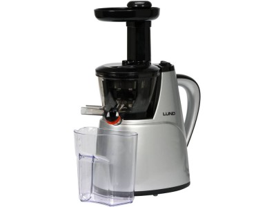 LUND Storcator de fructe lent 150W, 3 filtre, Perie de curatat, Recipient pulpa, Argintiu/Negru foto