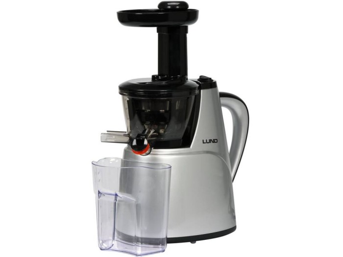 LUND Storcator de fructe lent 150W, 3 filtre, Perie de curatat, Recipient pulpa, Argintiu/Negru