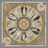 Cumpara ieftin Batic Matase Naturala The Olympian Gods Gri Bej 90x90 cm, Fabricat in Italia - Batic Dama de Lux cu Zei Olimpici