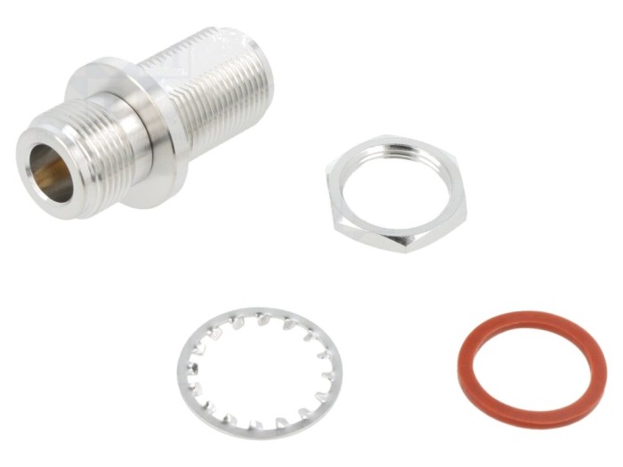 Conector N soclu drept 50&Omega; aurit