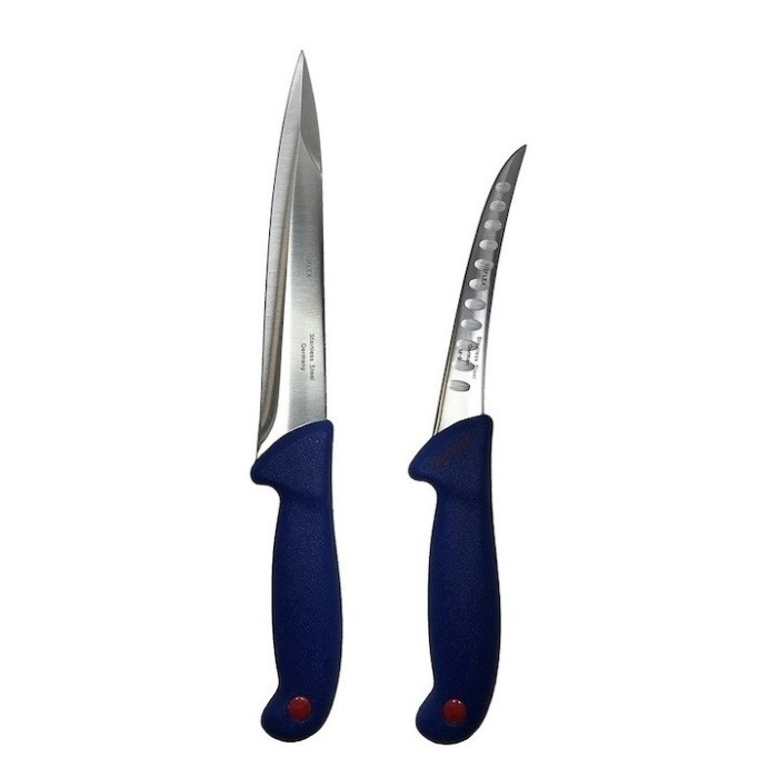 Set cutite profesionale de macelarie, injunghiat, transat, filetat, dezosat, 2 cutite otel carbon