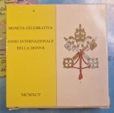Vatican 500 Lire, Argint, in Folder, 1995 KM#259, John Paul II (International Woman Year)