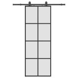 Cumpara ieftin Usa glisanta cu set de feronerie neagra 76x205 cm Sticla ESG