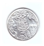 Moneda Australia 50 cents/centi 1966, stare foarte buna, curata