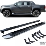 Placi de protectie laterale din aluminiu argintii negre, potrivite pentru VW Amarok 2010-2022 Performance AutoTuning