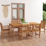 Cumpara ieftin Set de mobilier de grădină cu 7 piese, 200x100 cm, lemn masiv de tec