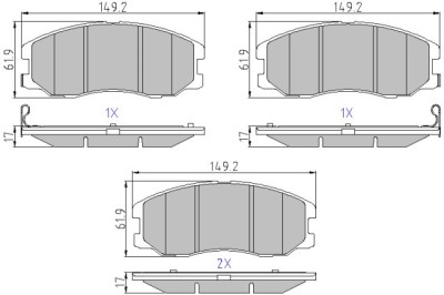 MOTAQUIP LVXL1345 set placute frana,frana disc foto