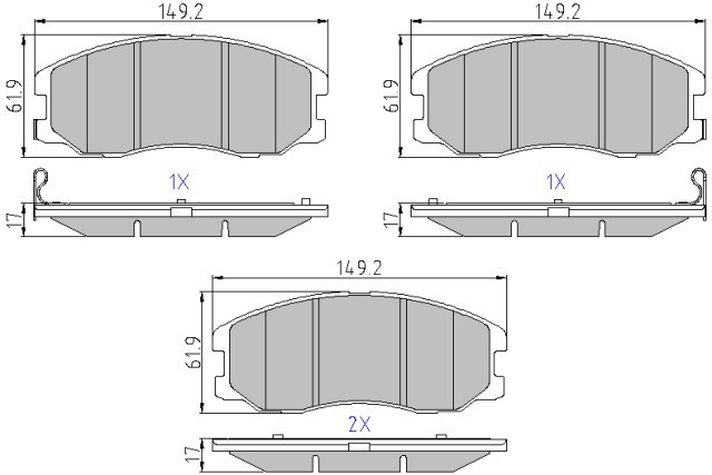 MOTAQUIP LVXL1345 set placute frana,frana disc
