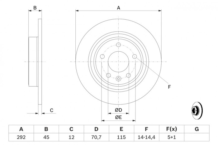 BOSCH 0 986 479 646 Disc frana
