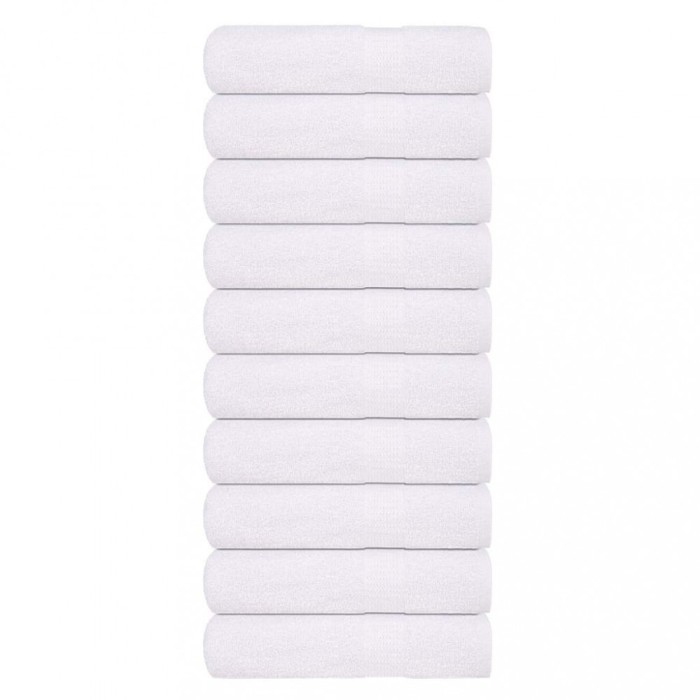 vidaXL Prosoape de baie 10 buc alb 100x150 cm 360 g/m&sup2; 100% bumbac