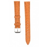 Curea de ceas din piele, 14 mm x 19 cm, crocodil, maro, Time Veranda