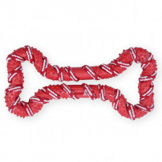 TPR Os cu frânghie din bumbac pentru câini - roșu, 20cm