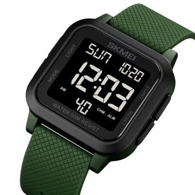 Skmei Ceas digital barbatesc Led Verde Cronometru foto