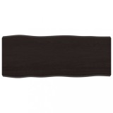 Cumpara ieftin Blat masa, 100x40x6 cm, gri, lemn stejar tratat contur organic