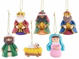 Cumpara ieftin Set 6 ornamente brad Figurine Religioase polirasina multicolora 6x8 cm