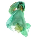 Esarfa din matase verde degrade 50 x 180 cm