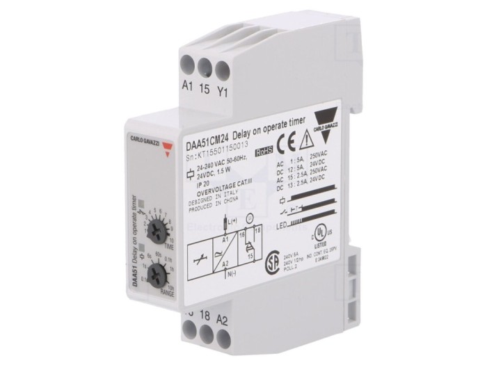 Timer Digital Programabil 0.1s-100h SPDT 24-240VAC