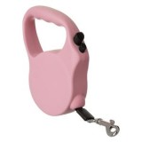 Lesă retractabilă mecanică pentru c&acirc;ini de talie mică, 3 m, roz, CMCLASS