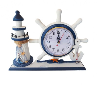 Ceas decorativ, Timona cu far, Albastru, 26 cm, K919A foto