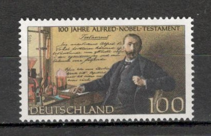 Germania.1995 100 ani Testamentul lui A.Nobel-chimist si industrias MG.867