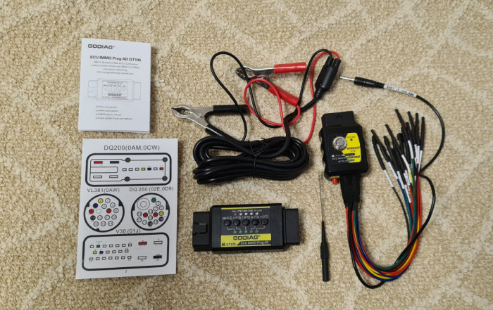 Godiag GT105 Breakout Box + GT107 adapt. DSG DQ250 DQ200 VL381 VL300 DQ500 DL501