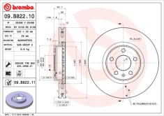 BREMBO 09.B822.11 PRIME LINE - UV Coated Disc frana