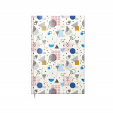 Agenda A5 Nedetata Artpress, Geometries, 100 File, Coperta Buretata Lucioasa, Multicolor, 80 g/m&sup2;