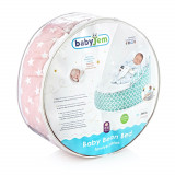 Fotoliu pentru bebelusi cu ham de siguranta Baby Bean Bed Pink Clover, BabyJem