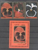 Ajman 1972 Flowers Violets set + perf. sheet used M.379, Stampilat